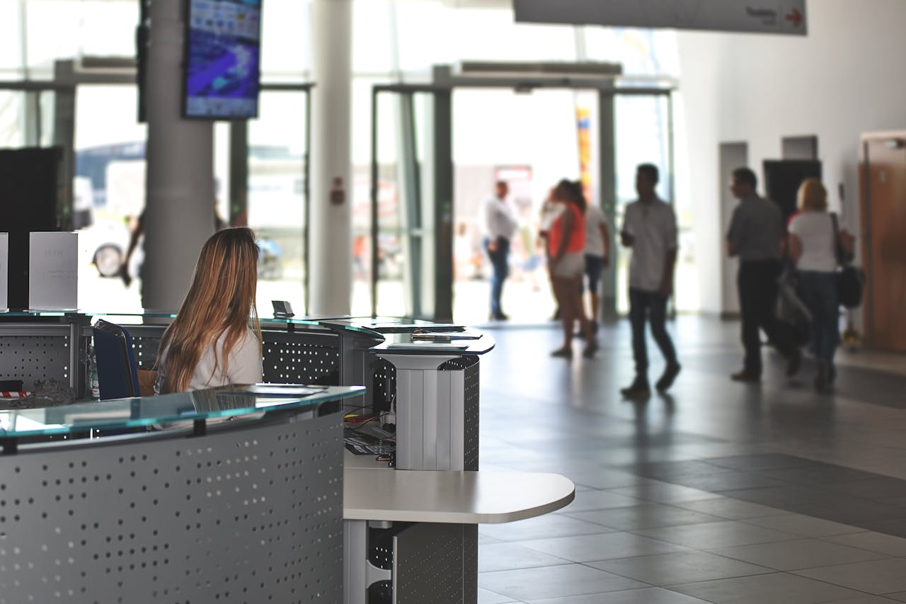 Customer service representative at front desk
